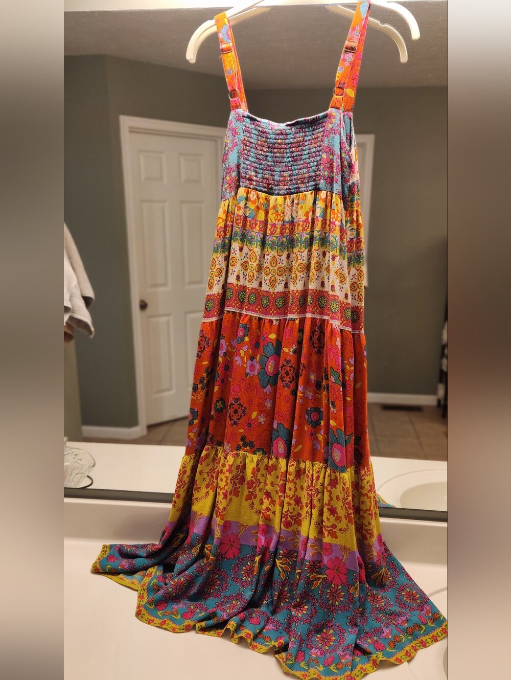 Natural Life Strappy Maxi Dress Size Xs Adjustable Straps Colorful Fun - Picture 6 of 13